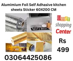 Gold and Silver Aluminium Foil Self-Adhesive Stain Proof kitchen Sheet