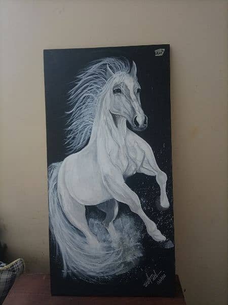 white horse painting 3