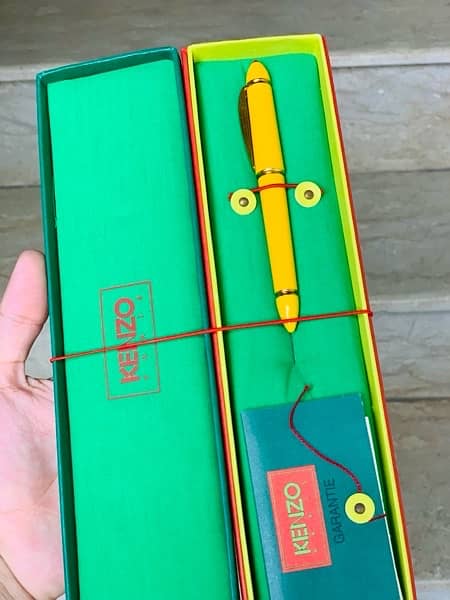 KENZO Paris 1990s Fountain Pen Yellow & Gold 0