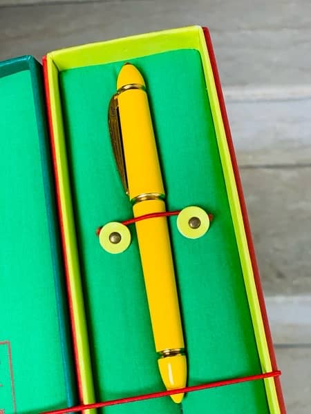 KENZO Paris 1990s Fountain Pen Yellow & Gold 4