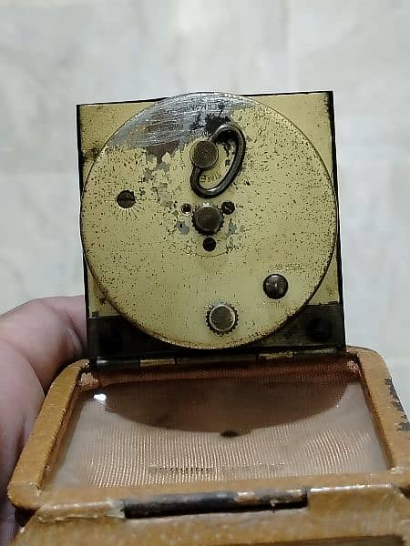 Antique Travel clock table clock brass Alram Germany vintage 3