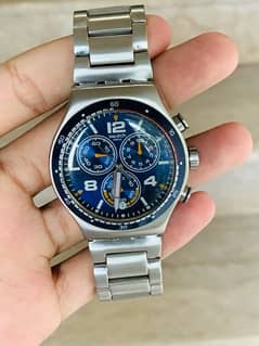 Swatch Swiss Made Chronograph Stainless Steel Original WATCH 44mm Dial