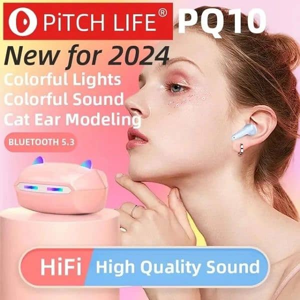 PQ10,RGB,Cat Ear,TWS Bluetooth 5.3 Sports with Microphone Headset 1