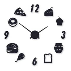 Beautiful Food Digit Wood Wall Clock