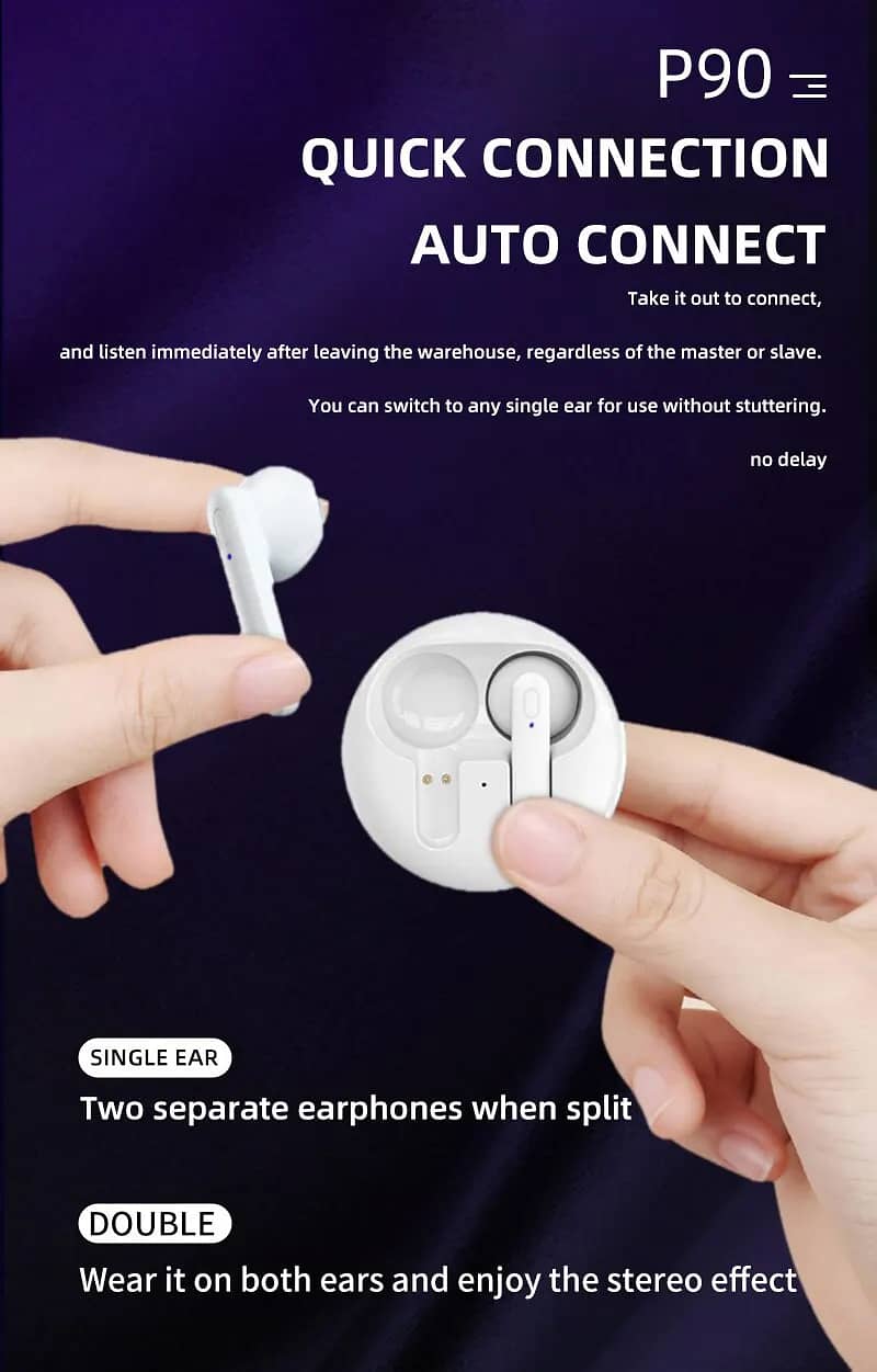 P90 TWS Bluetooth Earphone 5.3 Wireless Earphone 2