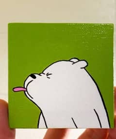 bear painting on small canvas