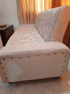 butter white sofa combed with two seaters