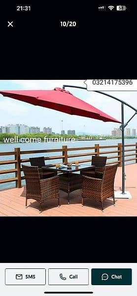 OUTDOOR GARDEN PARKING BENCH UMBRELLA IMPORTED SIDE POLE SENTER POLE 9