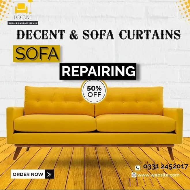 Sofa repair - Fabric change- Repairing seat repair - Furniture polish 0