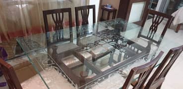 slightly used 06 Chairs full size Dinning Table in excellent condition