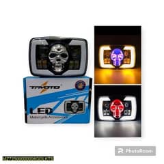 1 Pcs Multifunction Led Headlight Beam Skull Style For Motorcycle