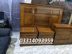 Wooden Bed set side tables & Dressing table 0