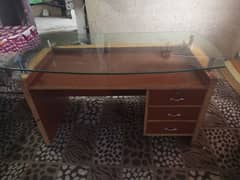 office table with 12.5mm glass