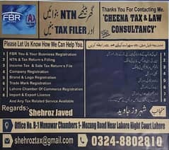 FBR,  NTN, FILER, Income Tax & Sale Tax Return