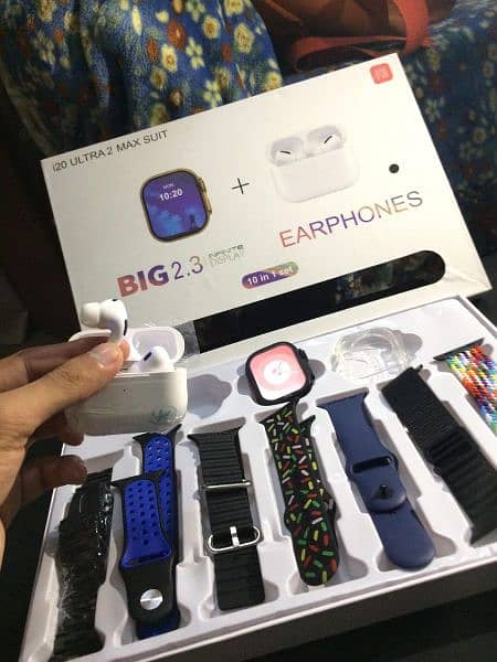 i20 Ulta smartwatch suit 10 in 1 + Airpods 0