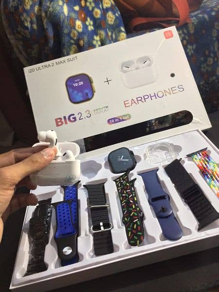 i20 Ulta smartwatch suit 10 in 1 + Airpods 5