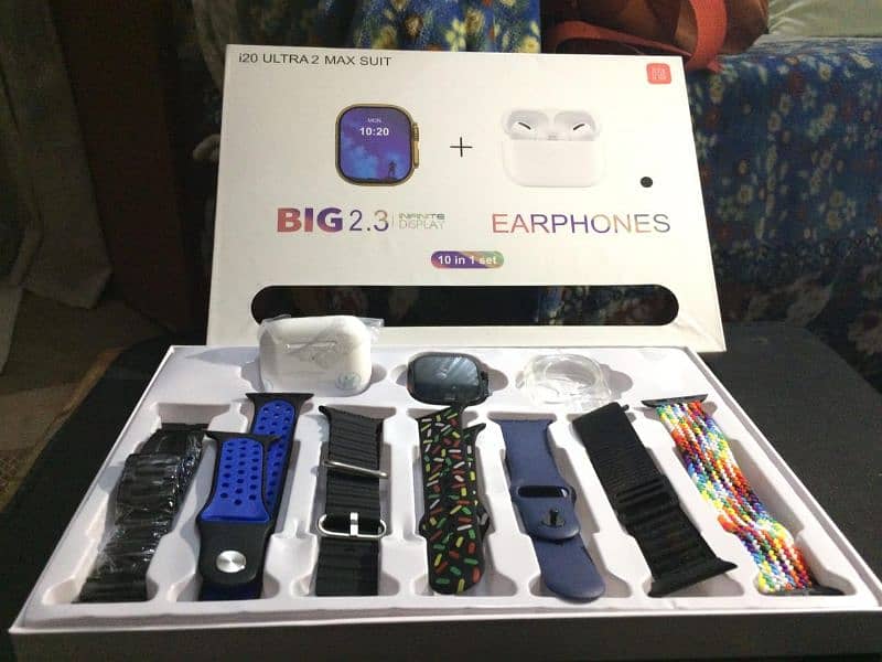 i20 Ulta smartwatch suit 10 in 1 + Airpods 7