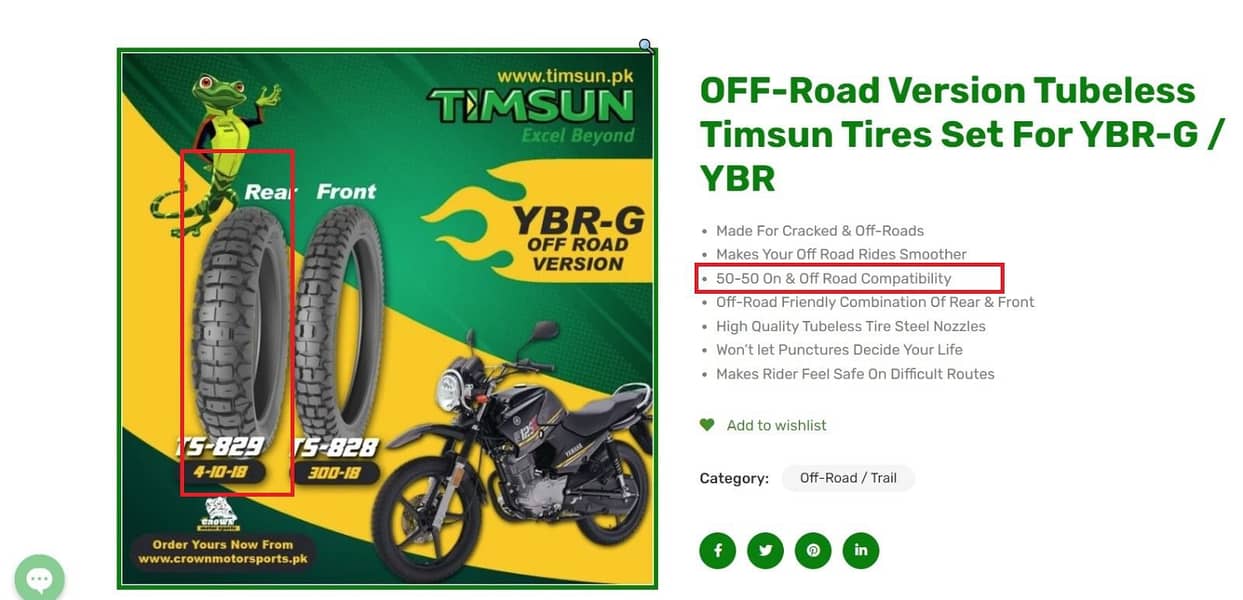 Timsun Tubeless Tyre Suzuki Yamaha bike 10/10 1