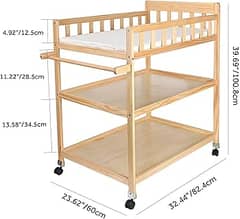 Baby diaper changing wooden table