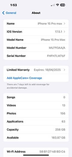 I phone 15 pro max 256 gb UAE version PTA locked