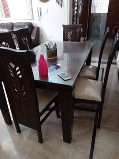 wooden 6 chairs large dining table