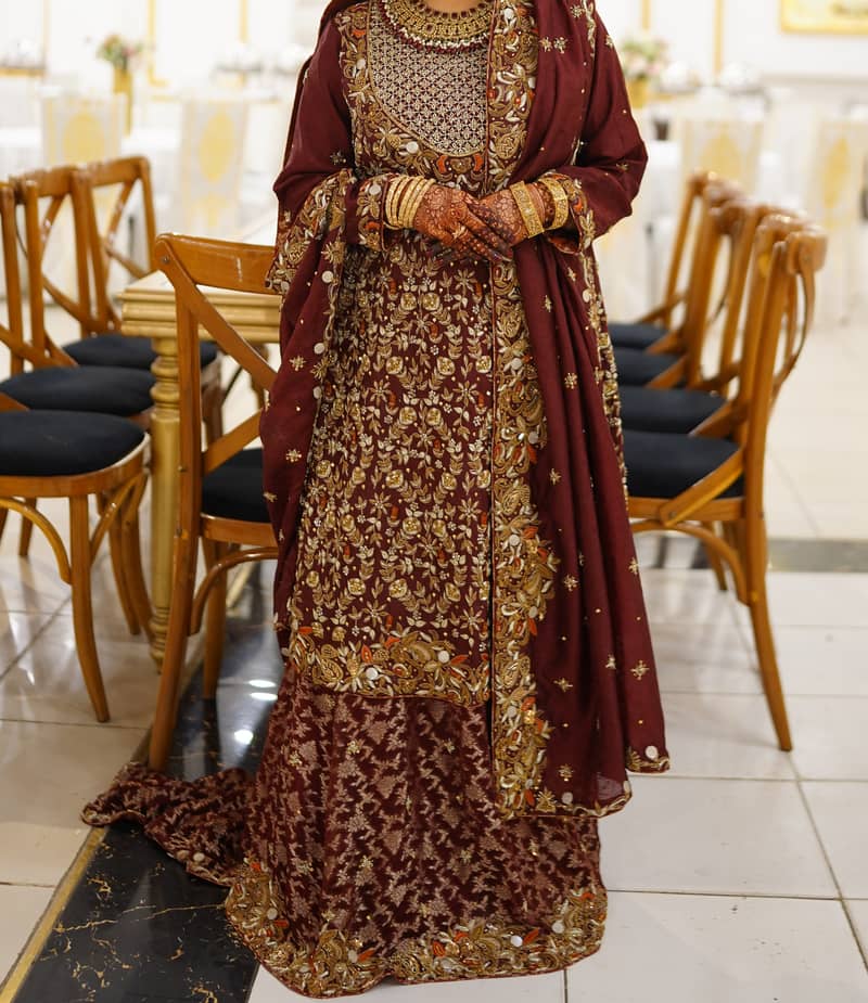 Elegant Red Bridal Barat Dress 1