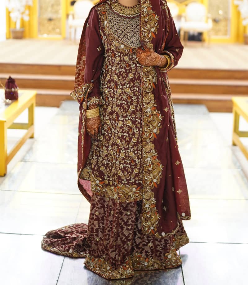 Elegant Red Bridal Barat Dress 2