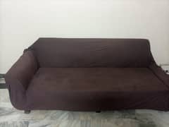 Sofa cum bed + Glass table