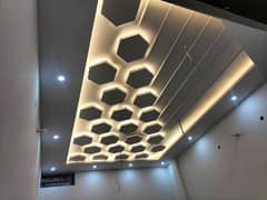 false ceiling , wallpaper, wall panel, wood flooring, vinyl flooring.