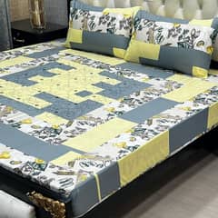 Embroidered Patch Work King Size BedSheet 030186072