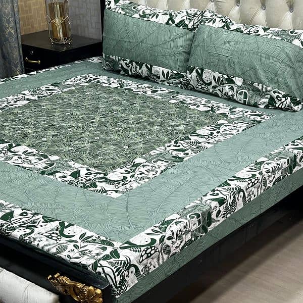 Embroidered Patch Work King Size BedSheet 030186072 5