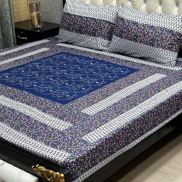 Embroidered Patch Work King Size BedSheet 030186072 11