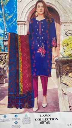 Azadi Sale 3 piece unstitched Suit Available