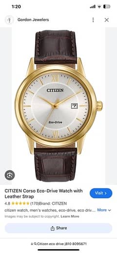 Citizen Mens Eco drive j810 Japnese