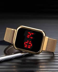 Magnetic Strip Stainless Steel LED Watch