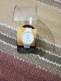 FITRON White Stone Watch