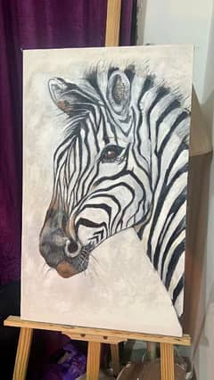 Zebra canvas painting