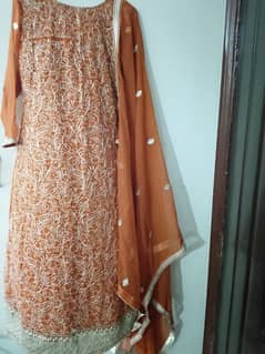 stitched 3 piece chiffon dress