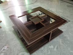 Elegant Square Center Table with Mirror Top