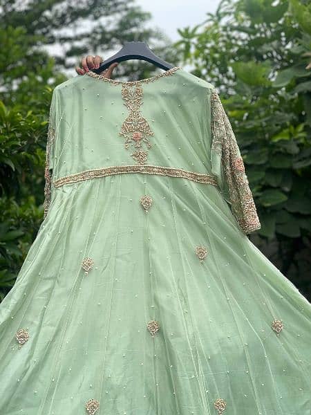 apple green  colour  walima dress 1