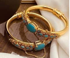 gold plated kara pair