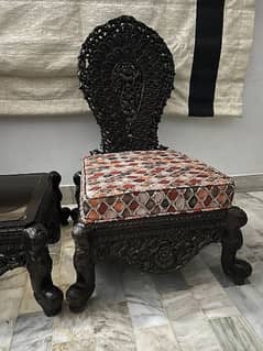 wooden chinionti chair with table  drawing room  chairs with table