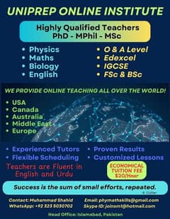 O & A Levels, Edexcel, IGCSE, FSc, BSc Economical Tuition Fee