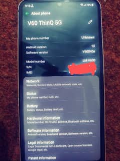 LG V60 THINQ 5g PTA approved