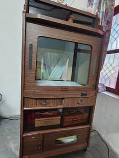 Wooden TV trolley with glass Excellent condition