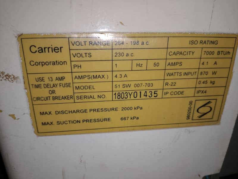 Carrier Portable AC 220v Gas Not Charge 4