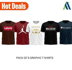 Jersey Graphic T-shirt Pack of-5