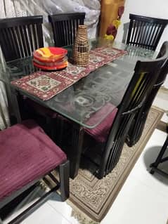 6 chair wood dinning table