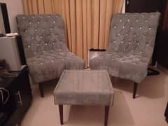 Bedroom Coffee Chairs with Table in Good Condition