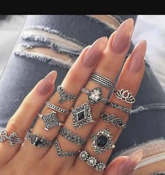 15 pce trendy ring set for girls